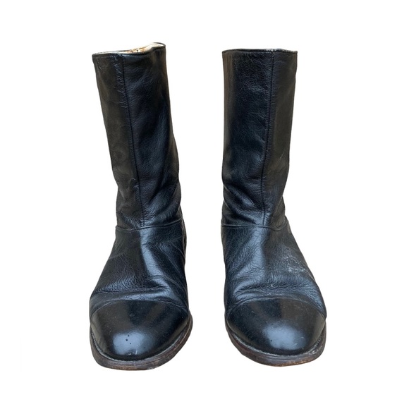 Boulet mens sz 8.5 black leather boots dude boots cowboy boots made in Canada - Picture 2 of 10